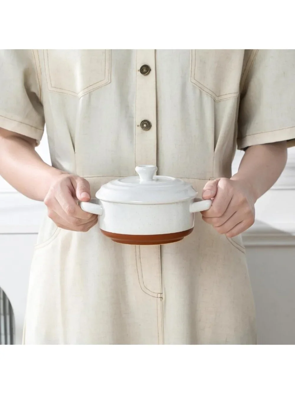 Mini Cocotte Set of 4 - 12oz Ceramic Casserole Dishes with Lids, Oven